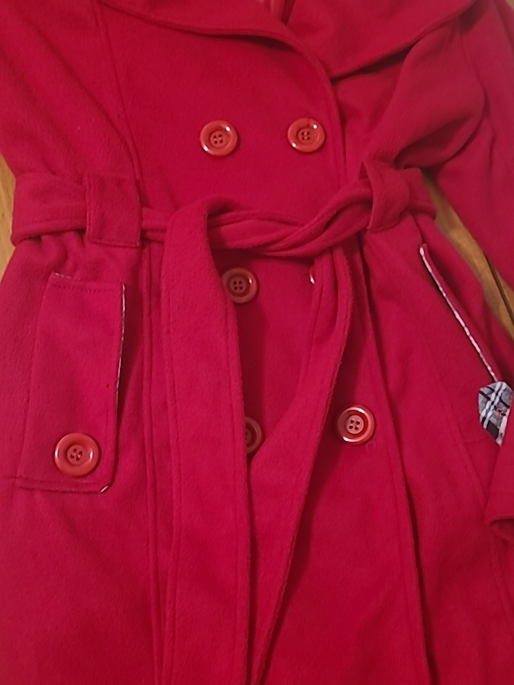 Red Pea Coat - Picture 3 of 7